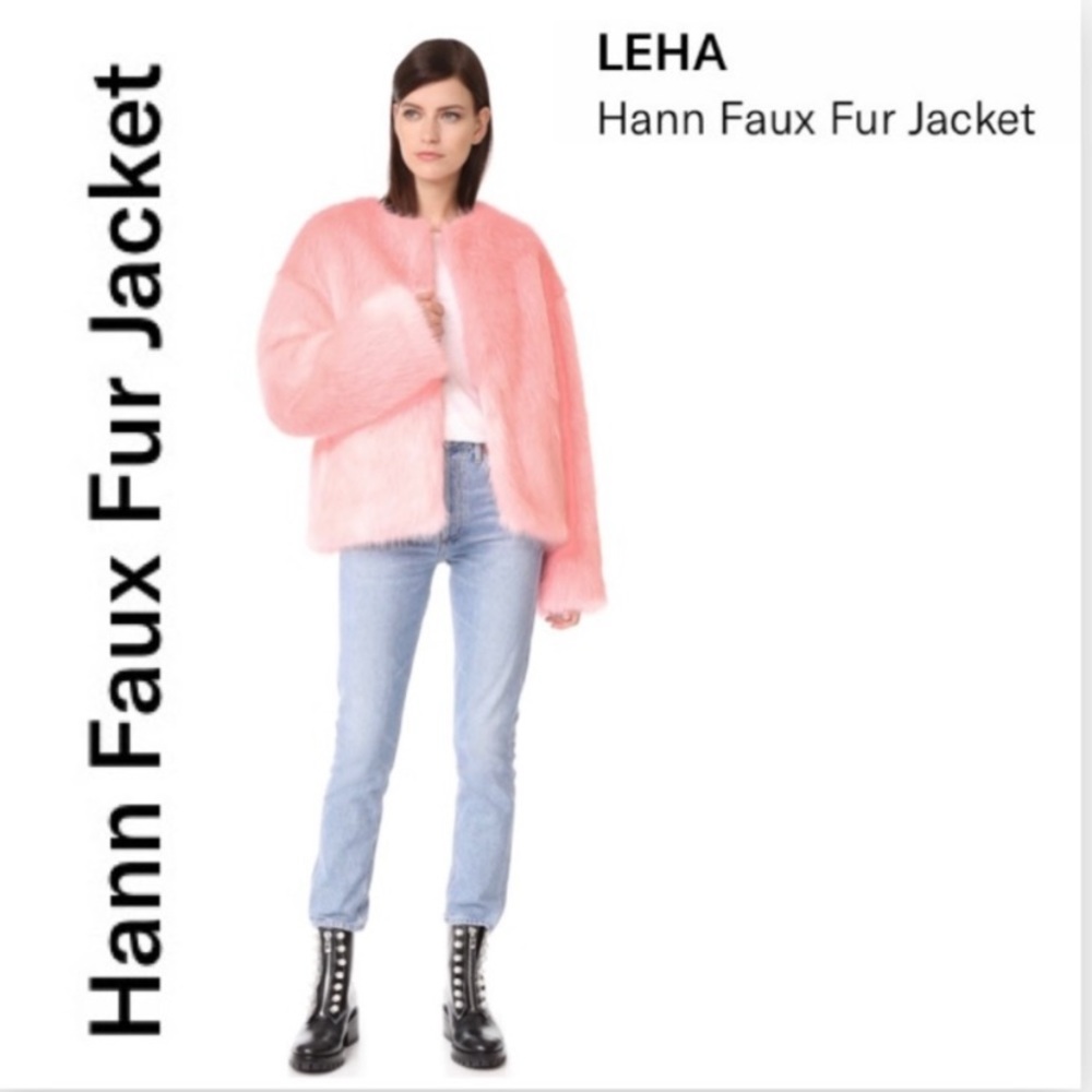 Fabulous Pink Leha Faux Fur Coat M Luxury